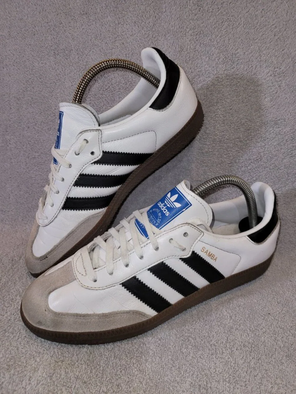 Adidas Samba OG Big Kid's Size 7 White Black Brown Gum Sneakers (#1881)